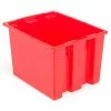 Global Industrial Stack and Nest Storage Container SNT240 No Lid 23-1/2 x 15-1/2 x 12, Red - Pkg Qty 3