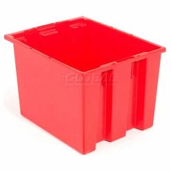 Akro-Mils Nest & Stack Tote 35240 - 23-1/2"L x 15-1/2"W x 12"H, Red - Pkg Qty 3