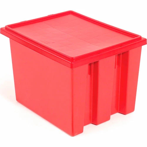 Global Industrial Stack and Nest Storage Container SNT240 No Lid 23-1/2 x 15-1/2 x 12, Red - Pkg Qty 3 5 Global Industrial Stack and Nest Storage Container SNT240 No Lid 23-1/2 x 15-1/2 x 12, Red - Pkg Qty 3 - Image 5