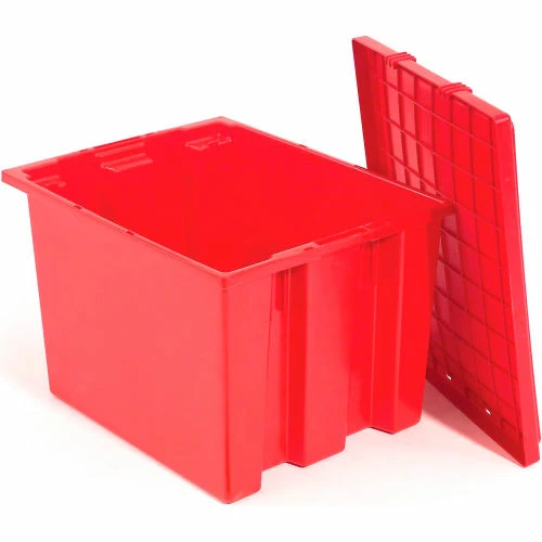 Global Industrial Stack and Nest Storage Container SNT240 No Lid 23-1/2 x 15-1/2 x 12, Red - Pkg Qty 3 2 Global Industrial Stack and Nest Storage Container SNT240 No Lid 23-1/2 x 15-1/2 x 12, Red - Pkg Qty 3 - Image 2