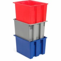 Global Industrial™ Stack and Nest Storage Container SNT190 No Lid 19-1/2 x 15-1/2 x 10, Red - Pkg Qty 6 -Containers & Organizers Sales Store 752430RD 12 1