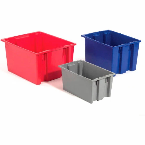 Global Industrial Stack and Nest Storage Container SNT240 No Lid 23-1/2 x 15-1/2 x 12, Red - Pkg Qty 3 14 Global Industrial Stack and Nest Storage Container SNT240 No Lid 23-1/2 x 15-1/2 x 12, Red - Pkg Qty 3 - Image 14