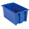 Akro-Mils Nest & Stack Tote 35200 - 19-1/2"L x 13-1/2"W x 8"H, Blue - Pkg Qty 6