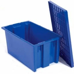 Global Industrial™ Lid LID181 for Stack and Nest Storage Container SNT180, SNT185, Blue - Pkg Qty 6 -Containers & Organizers Sales Store 752431BL 02 1