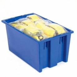 Akro-Mils Nest & Stack Tote 35200 - 19-1/2"L x 13-1/2"W x 8"H, Blue - Pkg Qty 6 -Containers & Organizers Sales Store 752431BL 03 1