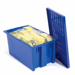 Global Industrial™ Lid LID181 for Stack and Nest Storage Container SNT180, SNT185, Blue - Pkg Qty 6 -Containers & Organizers Sales Store 752431BL 04 1