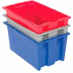 Akro-Mils Nest & Stack Tote 35200 - 19-1/2"L x 13-1/2"W x 8"H, Blue - Pkg Qty 6 -Containers & Organizers Sales Store 752431BL 15 1