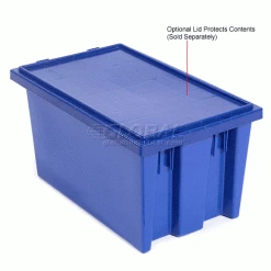 Global Industrial™ Stack and Nest Storage Container SNT180 No Lid 18 x 11 x 6, Blue - Pkg Qty 6 -Containers & Organizers Sales Store 752431BL 6wco