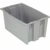 Global Industrial Stack and Nest Storage Container SNT200 No Lid 19-1/2 x 13-1/2 x 8, Gray - Pkg Qty 6