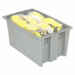 Global Industrial™ Stack and Nest Storage Container SNT200 No Lid 19-1/2 x 13-1/2 x 8, Gray - Pkg Qty 6 -Containers & Organizers Sales Store 752431GY 03