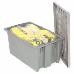 Akro-Mils Nest & Stack Tote 35180 - 18"L x 11"W x 6"H, Gray - Pkg Qty 6 -Containers & Organizers Sales Store 752431GY 04 1