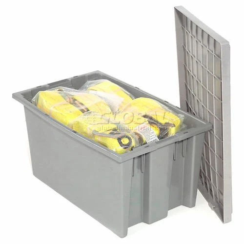 Akro-Mils Lid 35201 For Nest & Stack Tote 35200, Gray - Pkg Qty 6 5 Akro-Mils Lid 35201 For Nest & Stack Tote 35200, Gray - Pkg Qty 6 - Image 5