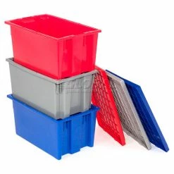 Akro-Mils Lid 35201 For Nest & Stack Tote 35200, Gray - Pkg Qty 6 27 Akro-Mils Lid 35201 For Nest & Stack Tote 35200, Gray - Pkg Qty 6 -Containers & Organizers Sales Store 752431GY 11 2