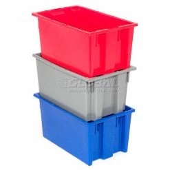 Global Industrial™ Stack and Nest Storage Container SNT200 No Lid 19-1/2 x 13-1/2 x 8, Gray - Pkg Qty 6 -Containers & Organizers Sales Store 752431GY 12