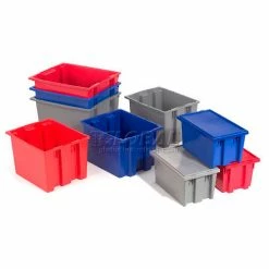 Akro-Mils Nest & Stack Tote 35180 - 18"L x 11"W x 6"H, Gray - Pkg Qty 6 -Containers & Organizers Sales Store 752431GY 19 1