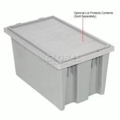 Global Industrial™ Stack and Nest Storage Container SNT200 No Lid 19-1/2 x 13-1/2 x 8, Gray - Pkg Qty 6 -Containers & Organizers Sales Store 752431GY 6wco