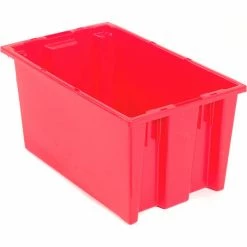 Akro-Mils Nest & Stack Tote 35185 - 18"L x 11"W x 9"H, Red - Pkg Qty 6