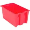 Global Industrial Stack and Nest Storage Container SNT185 No Lid 18 x 11 x 9, Red - Pkg Qty 6