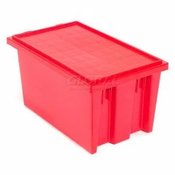 Global Industrial™ Stack and Nest Storage Container SNT185 No Lid 18 x 11 x 9, Red - Pkg Qty 6 -Containers & Organizers Sales Store 752431RD 01