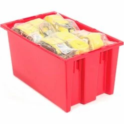 Akro-Mils Nest & Stack Tote 35185 - 18"L x 11"W x 9"H, Red - Pkg Qty 6 -Containers & Organizers Sales Store 752431RD 03 1