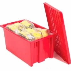 Akro-Mils Nest & Stack Tote 35185 - 18"L x 11"W x 9"H, Red - Pkg Qty 6 -Containers & Organizers Sales Store 752431RD 04 2