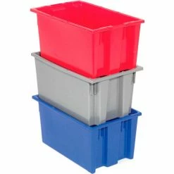 Global Industrial™ Stack and Nest Storage Container SNT185 No Lid 18 x 11 x 9, Red - Pkg Qty 6 -Containers & Organizers Sales Store 752431RD 12