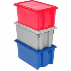 Global Industrial™ Stack and Nest Storage Container SNT185 No Lid 18 x 11 x 9, Red - Pkg Qty 6 -Containers & Organizers Sales Store 752431RD 13