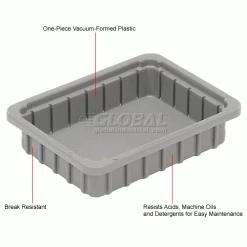 Dandux Dividable Stackable Plastic Box 50P0110024 - 11"L x 8"W x 2-1/2"H, Gray -Containers & Organizers Sales Store 772010 1wco