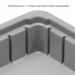 Dandux Dividable Stackable Plastic Box 50P0110024 - 11"L x 8"W x 2-1/2"H, Gray -Containers & Organizers Sales Store 772010 3wco