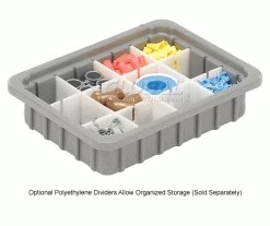 Dandux Dividable Stackable Plastic Box 50P0110024 - 11"L x 8"W x 2-1/2"H, Gray -Containers & Organizers Sales Store 772010 4wco