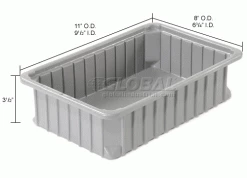 Dandux Dividable Stackable Plastic Box 50P0110034 - 11"L x 8"W x 3-1/2"H, Gray 33 Dandux Dividable Stackable Plastic Box 50P0110034 - 11"L x 8"W x 3-1/2"H, Gray -Containers & Organizers Sales Store 772012 dim