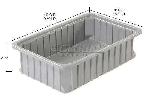 Dandux Dividable Stackable Plastic Box 50P0110042 - 11"L x 8"W x 4-1/4"H, Gray 16 Dandux Dividable Stackable Plastic Box 50P0110042 - 11"L x 8"W x 4-1/4"H, Gray - Image 16