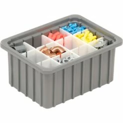Dandux Dividable Stackable Plastic Box 50P0110050 - 11"L x 8"W x 5"H, Gray -Containers & Organizers Sales Store 772016 03