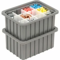 Dandux Dividable Stackable Plastic Box 50P0110050 - 11"L x 8"W x 5"H, Gray -Containers & Organizers Sales Store 772016 04