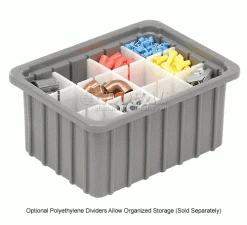 Dandux Dividable Stackable Plastic Box 50P0110050 - 11"L x 8"W x 5"H, Gray -Containers & Organizers Sales Store 772016 4wco