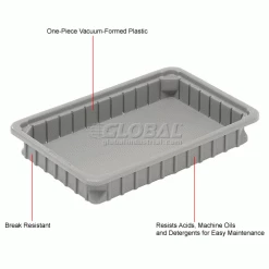 Dandux Dividable Stackable Plastic Box 50P0112024 - 16"L x 11"W x 2-1/2"H, Gray -Containers & Organizers Sales Store 772020 1wco