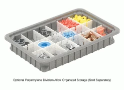 Dandux Dividable Stackable Plastic Box 50P0112024 - 16"L x 11"W x 2-1/2"H, Gray -Containers & Organizers Sales Store 772020 4wco