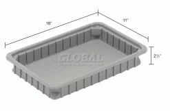Dandux Dividable Stackable Plastic Box 50P0112024 - 16"L x 11"W x 2-1/2"H, Gray -Containers & Organizers Sales Store 772020 dim