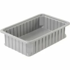 Dandux Dividable Stackable Plastic Box 50P0112042 - 16"L x 11"W x 4-1/2"H, Gray