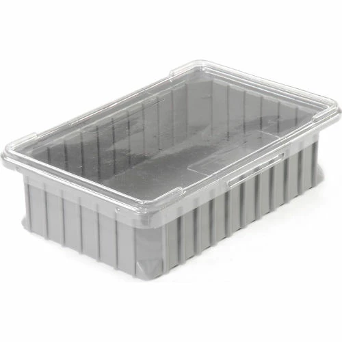 Dandux Dividable Stackable Plastic Box 50P0112042 - 16"L x 11"W x 4-1/2"H, Gray 2 Dandux Dividable Stackable Plastic Box 50P0112042 - 16"L x 11"W x 4-1/2"H, Gray - Image 2
