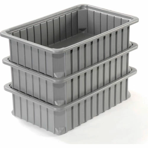 Dandux Dividable Stackable Plastic Box 50P0112042 - 16"L x 11"W x 4-1/2"H, Gray 7 Dandux Dividable Stackable Plastic Box 50P0112042 - 16"L x 11"W x 4-1/2"H, Gray - Image 7