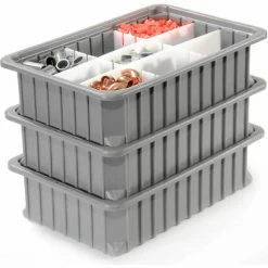 Dandux Dividable Stackable Plastic Box 50P0110042 - 11"L x 8"W x 4-1/4"H, Gray 25 Dandux Dividable Stackable Plastic Box 50P0110042 - 11"L x 8"W x 4-1/4"H, Gray -Containers & Organizers Sales Store 772024 08