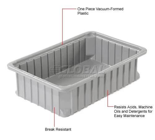 Dandux Dividable Stackable Plastic Box 50P0112042 - 16"L x 11"W x 4-1/2"H, Gray 12 Dandux Dividable Stackable Plastic Box 50P0112042 - 16"L x 11"W x 4-1/2"H, Gray - Image 12