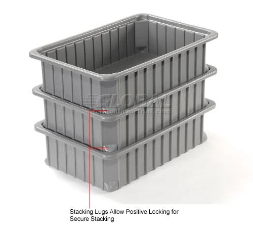 Dandux Dividable Stackable Plastic Box 50P0110042 - 11"L x 8"W x 4-1/4"H, Gray 13 Dandux Dividable Stackable Plastic Box 50P0110042 - 11"L x 8"W x 4-1/4"H, Gray - Image 13