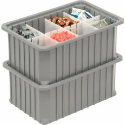 Dandux Dividable Stackable Plastic Box 50P0112070 - 16"L x 11"W x 7"H, Gray -Containers & Organizers Sales Store 772030 04