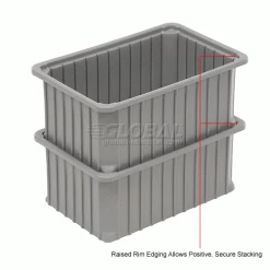 Dandux Dividable Stackable Plastic Box 50P0112070 - 16"L x 11"W x 7"H, Gray -Containers & Organizers Sales Store 772030 2wco
