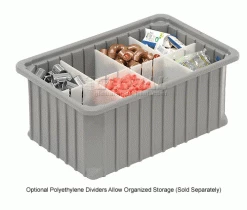 Dandux Dividable Stackable Plastic Box 50P0112070 - 16"L x 11"W x 7"H, Gray -Containers & Organizers Sales Store 772030 4wco