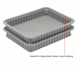 Dandux Dividable Stackable Plastic Box 50P0114034 - 22-1/2"L x 17-1/2"W x 3-1/2"H, Gray -Containers & Organizers Sales Store 772034 2wco
