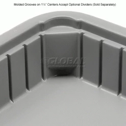 Dandux Dividable Stackable Plastic Box 50P0114034 - 22-1/2"L x 17-1/2"W x 3-1/2"H, Gray -Containers & Organizers Sales Store 772034 3wco