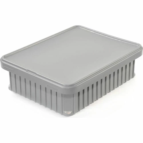 Dandux Dividable Stackable Plastic Box 50P0114042 - 22-1/2"L x 17-1/2"W x 4-1/4"H, Gray 2 Dandux Dividable Stackable Plastic Box 50P0114042 - 22-1/2"L x 17-1/2"W x 4-1/4"H, Gray - Image 2